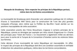 PROJET DE MOSQUEE A STRASBOURG -COMMUNIQUE DU GODF