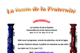 GRATUIT – LA GAZETTE « MAÇONNIQUE » UNIVERSELLE DE LA FRATERNITÉ N°41