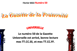 GRATUIT – LA GAZETTE « MAÇONNIQUE » UNIVERSELLE DE LA FRATERNITÉ N° 50